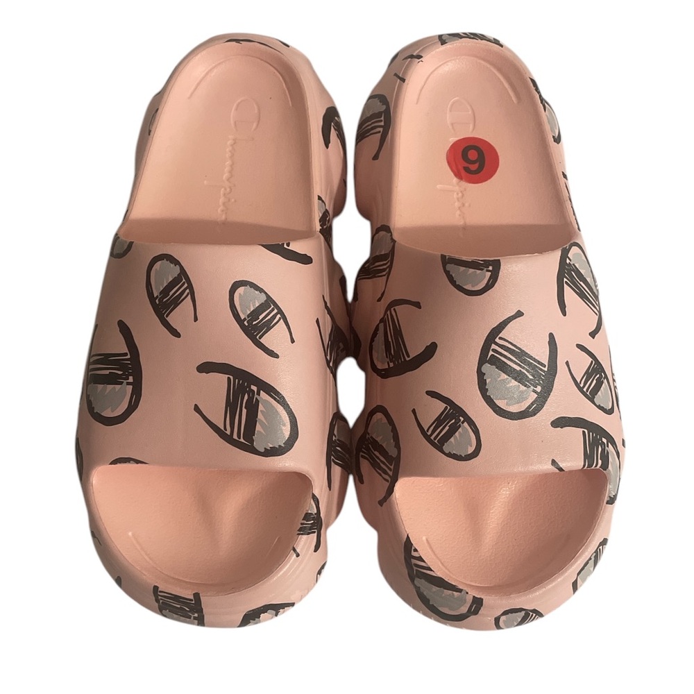 Champion Pink Graphic Slip-On Slide Sandals